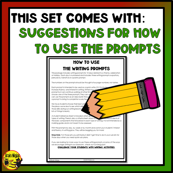 Christmas Writing Prompts | Paper and Digital