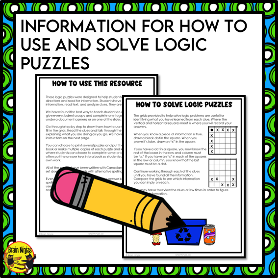 Earth Day Logic Puzzles | Paper and Digital