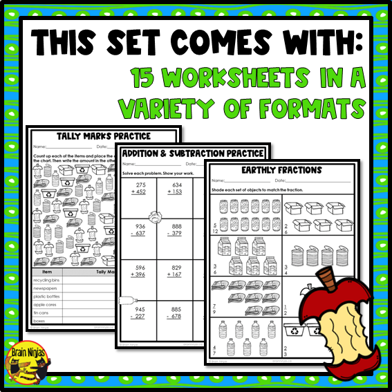 Earth Day Math Worksheets | Numbers to 1000 | Paper