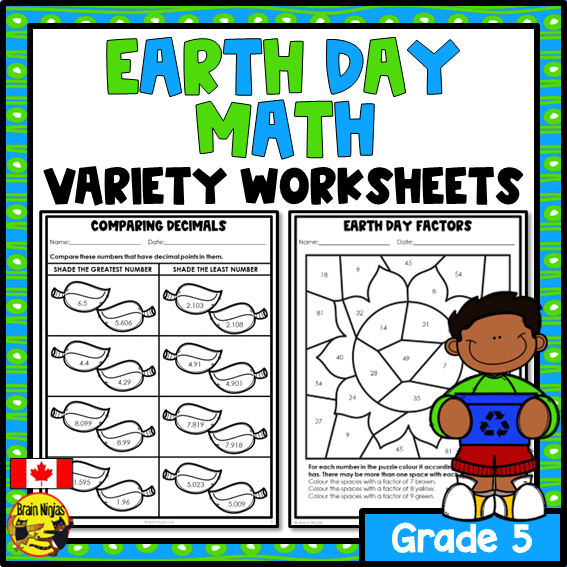 Earth Day Math Worksheets | Numbers to 1 000 000 | Paper