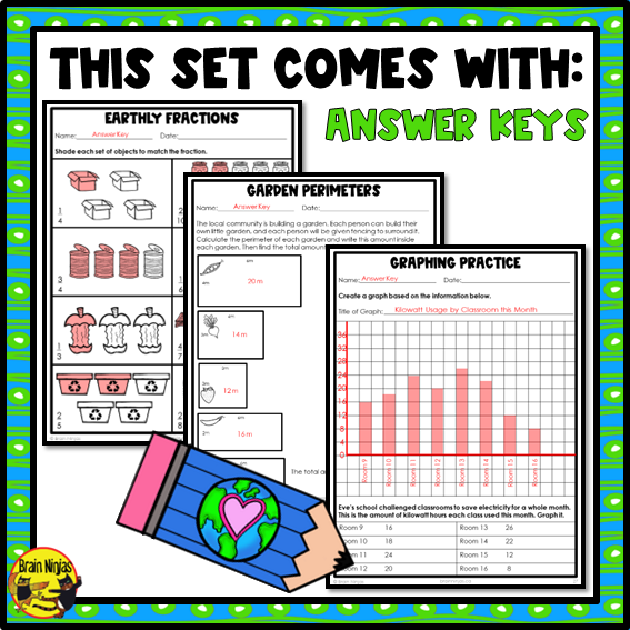 Earth Day Math Worksheets | Numbers to 10 000 | Paper