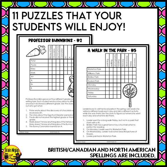 Easter Logic Puzzles | Paper and Digital