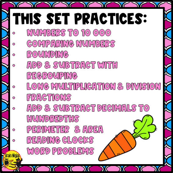 Easter Math Worksheets | Numbers to 10 000 | Paper
