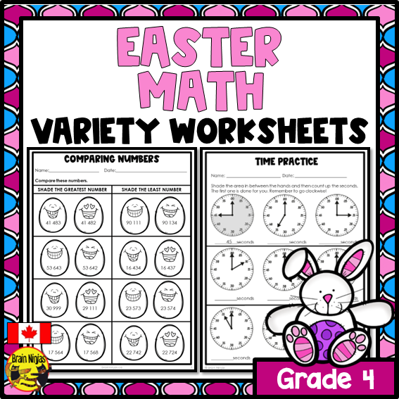 Easter Math Worksheets | Numbers to 10 000 | Paper