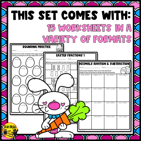 Easter Math Worksheets | Numbers to 1 000 000 | Paper