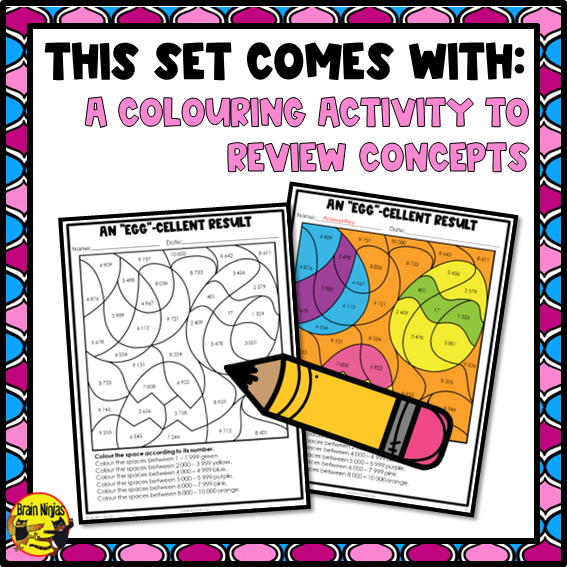 Easter Math Worksheets | Numbers to 10 000 | Paper