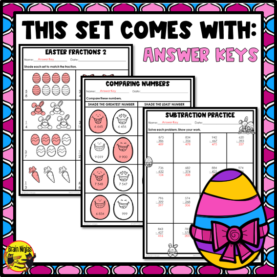 Easter Math Worksheets | Numbers to 1000 | Paper