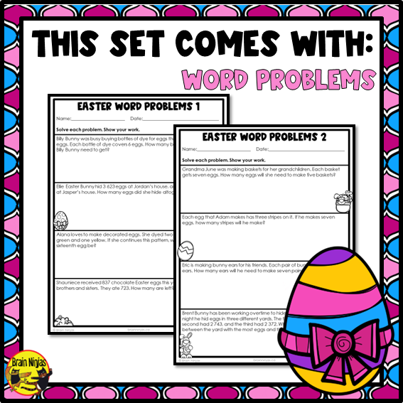 Easter Math Worksheets | Numbers to 10 000 | Paper