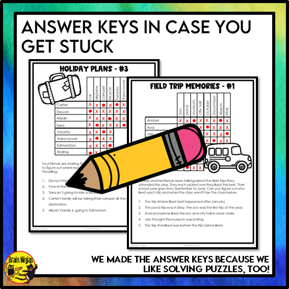 End of the Year Logic Puzzles | Paper and Digital