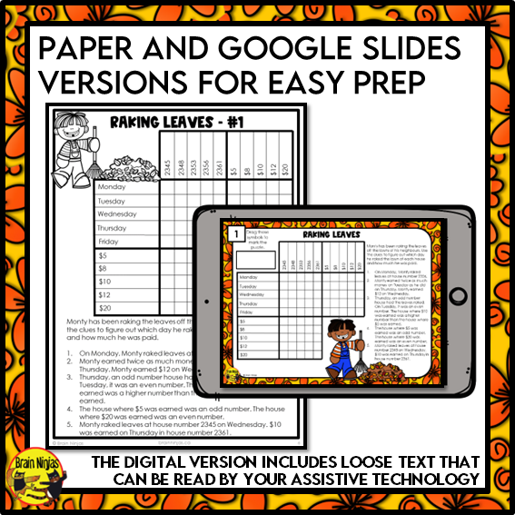 Fall Logic Puzzles | Paper and Digital