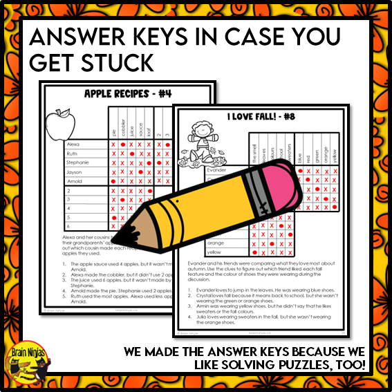 Fall Logic Puzzles | Paper and Digital
