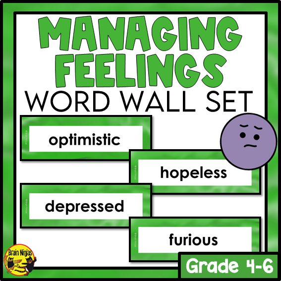 Managing Feelings Word Wall Words | Health and Wellness Materials | Paper