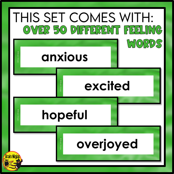 Managing Feelings Word Wall Words | Health and Wellness Materials | Paper