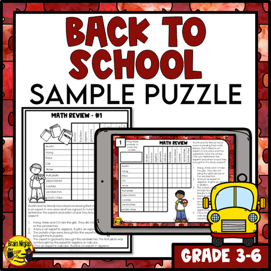 Free Back to School Logic Puzzle | Paper and Digital