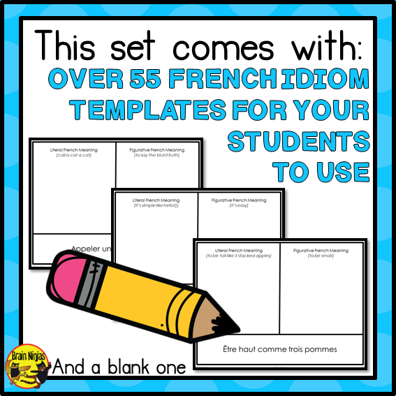 French Idiom Lesson and Activity | Expressions idiomatiques | Paper