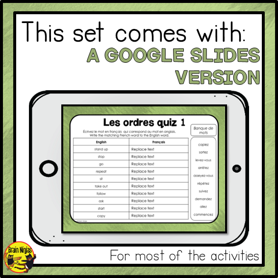 Imperative Commands | Impératif les ordres en classe | FRENCH | Paper and Digital