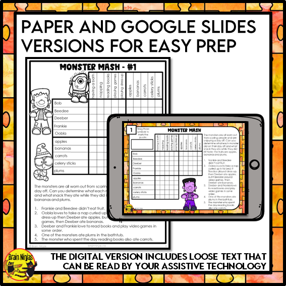 Halloween Logic Puzzles | Paper and Digital