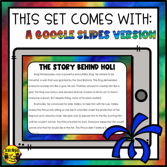 Holi Festival of Colours Reading and Writing Activities | Paper and Digital