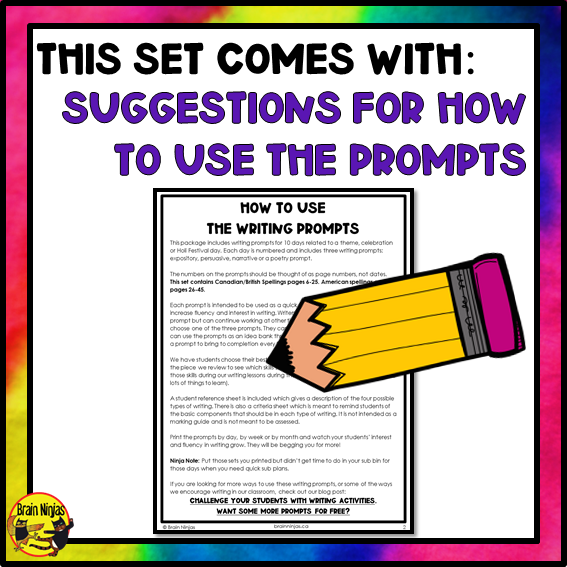 Holi Festival of Colours Writing Prompts | Paper and Digital