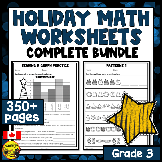 Holiday Math Worksheets Bundle | Numbers to 1000 | Paper