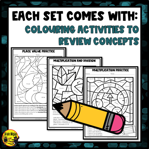 Holiday Math Worksheets Bundle | Numbers to 1 000 000 | Paper