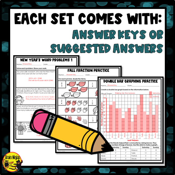 Holiday Math Worksheets Bundle | Numbers to 1 000 000 | Paper