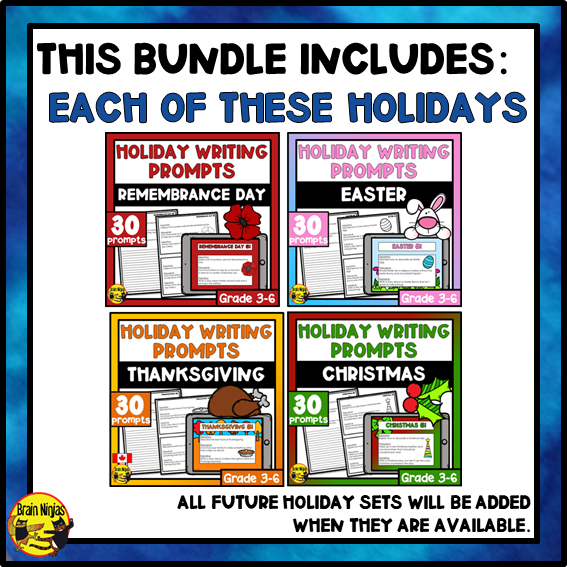 Daily Writing Prompts Holiday Bundle | Paper and Digital