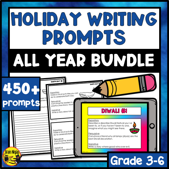 Daily Writing Prompts Holiday Bundle | Paper and Digital