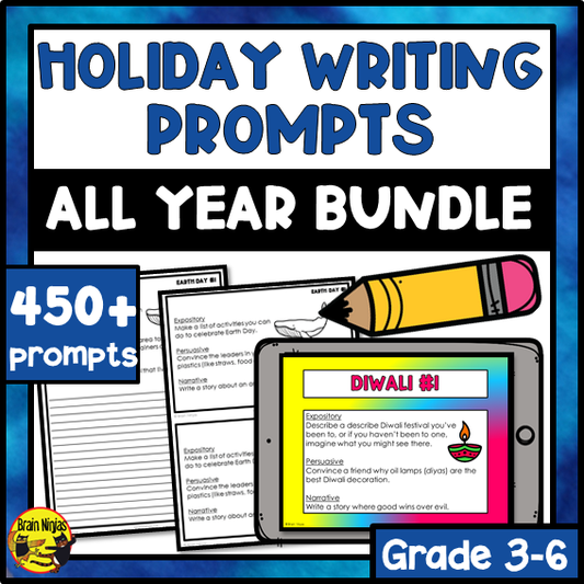 Daily Writing Prompts Holiday Bundle | Paper and Digital