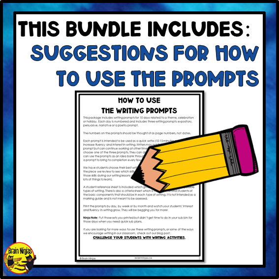 Daily Writing Prompts Holiday Bundle | Paper and Digital