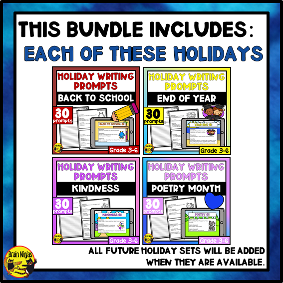 Daily Writing Prompts Holiday Bundle | Paper and Digital
