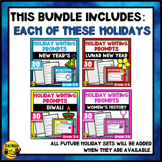 Daily Writing Prompts Holiday Bundle | Paper and Digital