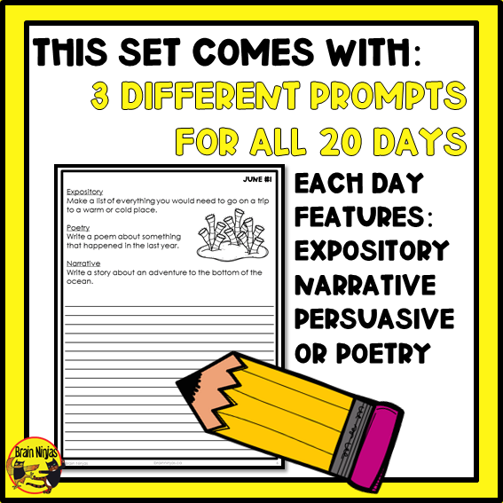 June Monthly Writing Prompts | Paper and Digital