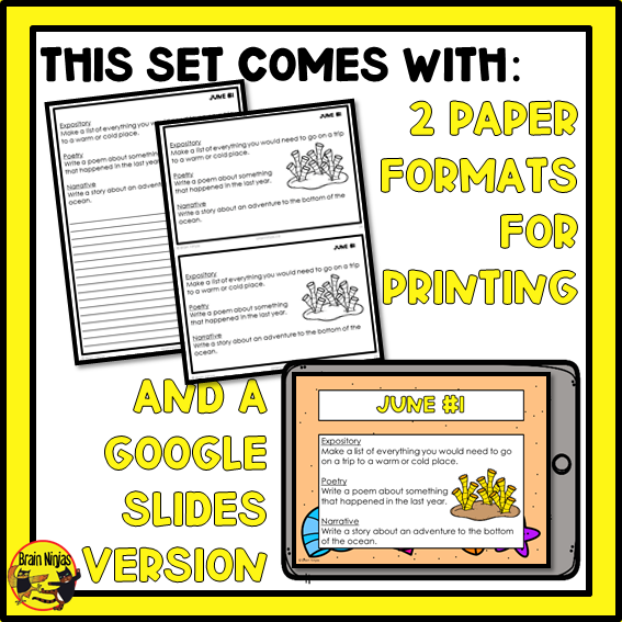 June Monthly Writing Prompts | Paper and Digital