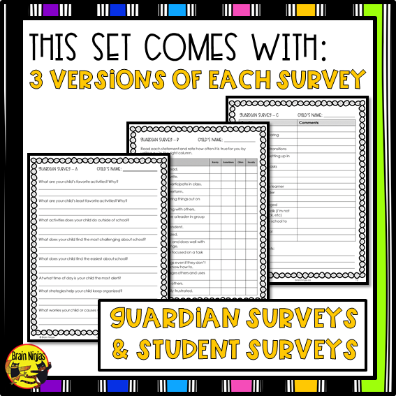 Learner Profiles Questions and Surveys | Paper and Digital