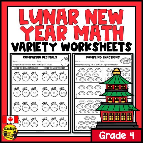 Lunar New Year Math Worksheets | Numbers to 10 000 | Paper