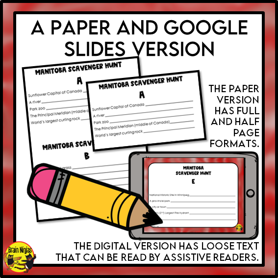 Manitoba Geography Scavenger Hunt | Paper and Digital
