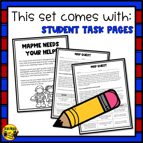Map Quest | Map Skills Activity | Paper