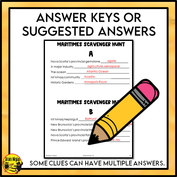 Maritimes Geography Scavenger Hunt | Paper and Digital