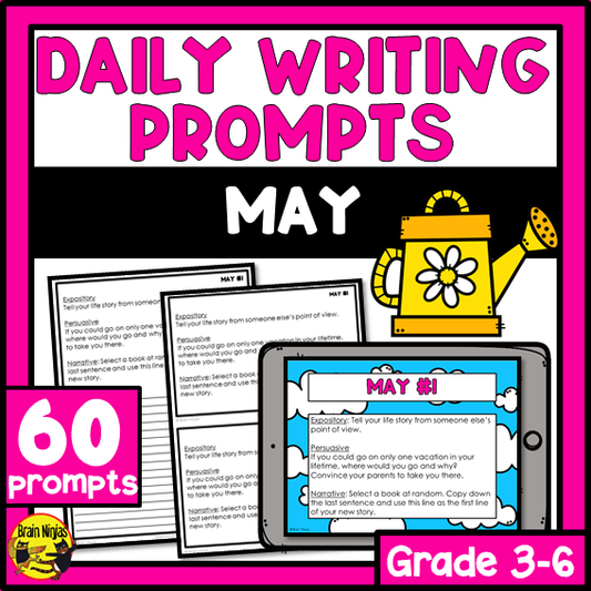 May Monthly Writing Prompts | Paper and Digital
