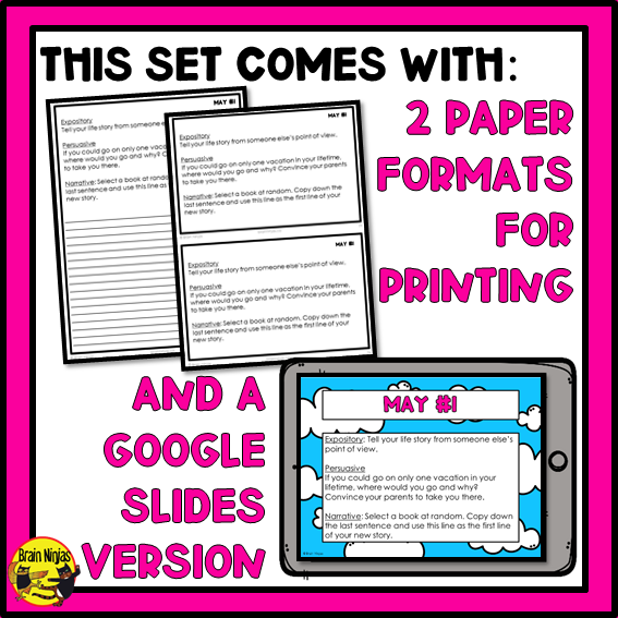 May Monthly Writing Prompts | Paper and Digital