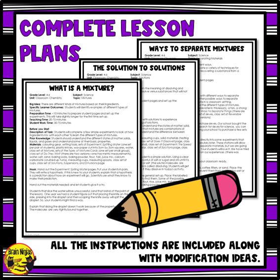 Chemistry Lessons | Mixtures and Separation Techniques | Paper and Digital