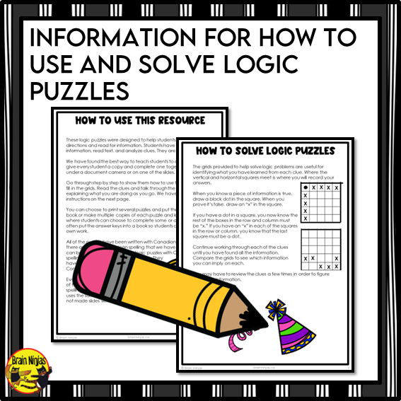 New Years Logic Puzzles | Paper and Digital