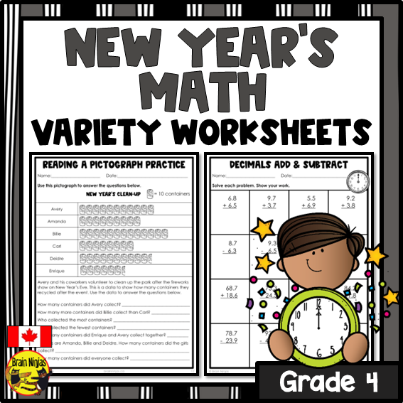 New Years Math Worksheets | Numbers to 10 000 | Paper