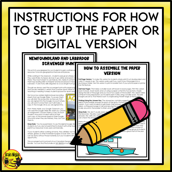 Newfoundland and Labrador Geography Scavenger Hunt | Paper and Digital