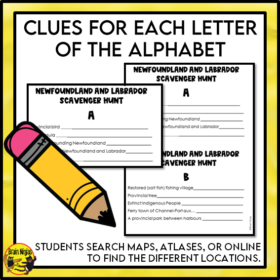 Newfoundland and Labrador Geography Scavenger Hunt | Paper and Digital