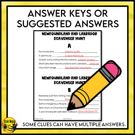 Newfoundland and Labrador Geography Scavenger Hunt | Paper and Digital