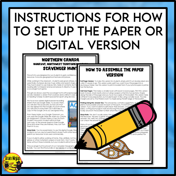 Northern Canada Geography Scavenger Hunt | Paper and Digital