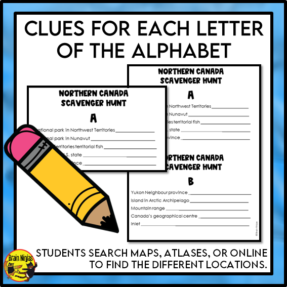 Northern Canada Geography Scavenger Hunt | Paper and Digital