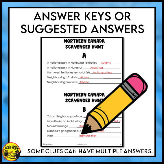 Northern Canada Geography Scavenger Hunt | Paper and Digital